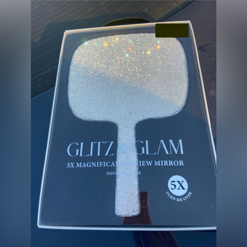 Glitz and glam rhinestone hand mirror NEW